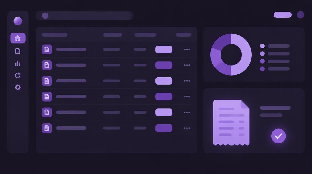 Preview of the Invoice Management System system interface